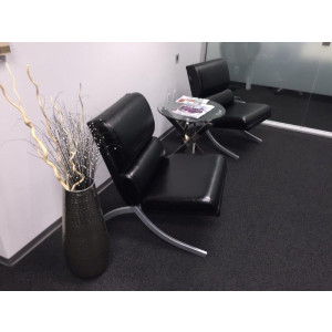 Black Leather Lobby Chair -  Product Picture 1