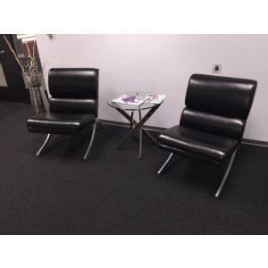 Black Leather Lobby Chair -  Product Picture 2