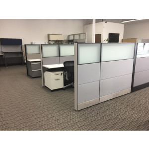 Refurb Blend Pre Owned Herman Miller Frosted Metallic Cubicle -  Product Picture 5