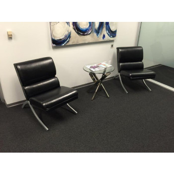 Black Leather Lobby Chair