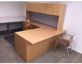 Haworth Maple L Shape Desk