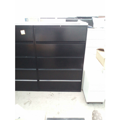 AFS Black 5 Drawer Lateral File Cabinets