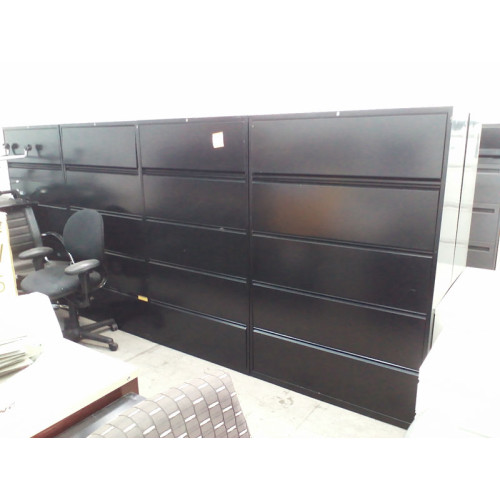 AFS Black 5 Drawer Lateral File Cabinets