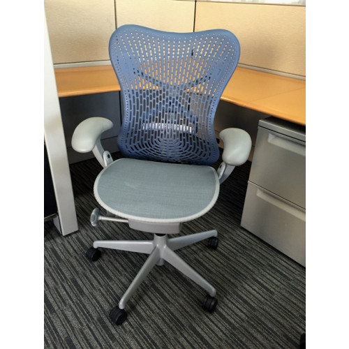 Herman Miller Mirra Blue Grey Chair 