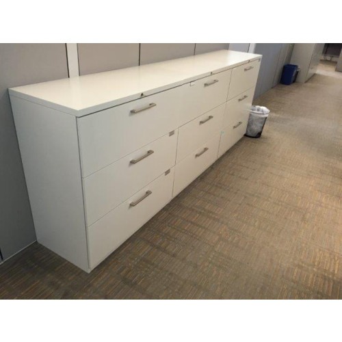Haworth White Lateral File Cabinet (36