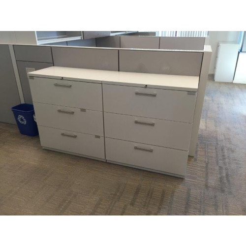 Haworth White Lateral File Cabinet (36