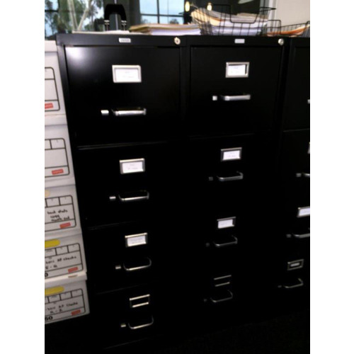 4 Drawer Black Vertical File Cabinet